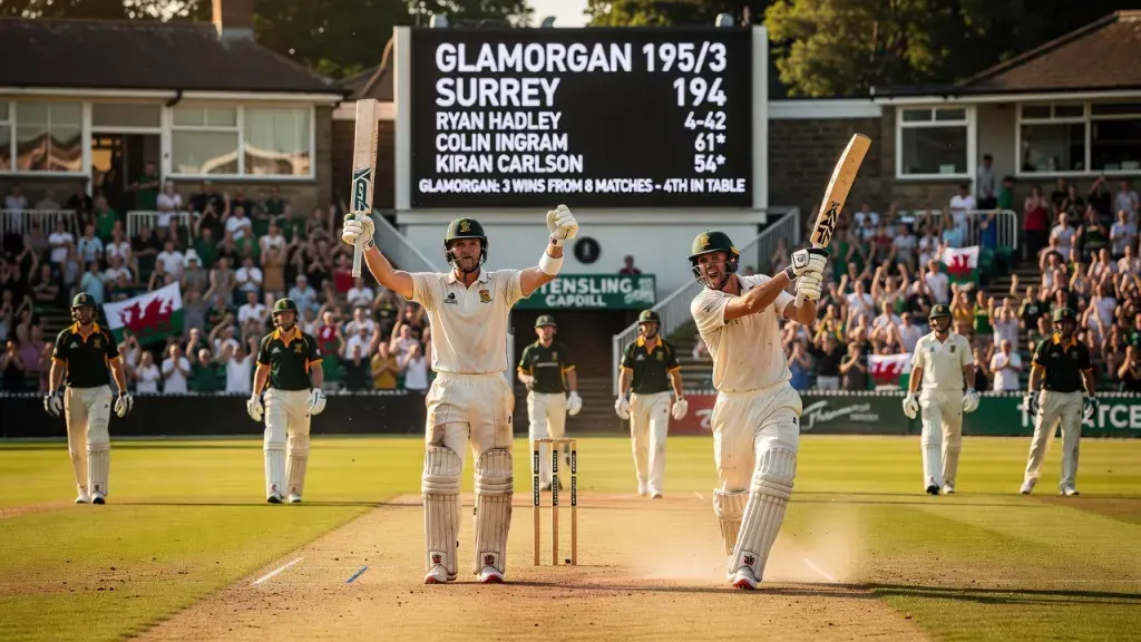 Glamorgan Climb Table with Commanding Seven-Wicket Win Over Surrey