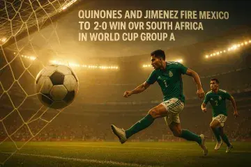 Quiñones and Jiménez fire Mexico to 2-0 win over South Africa in World Cup Group A